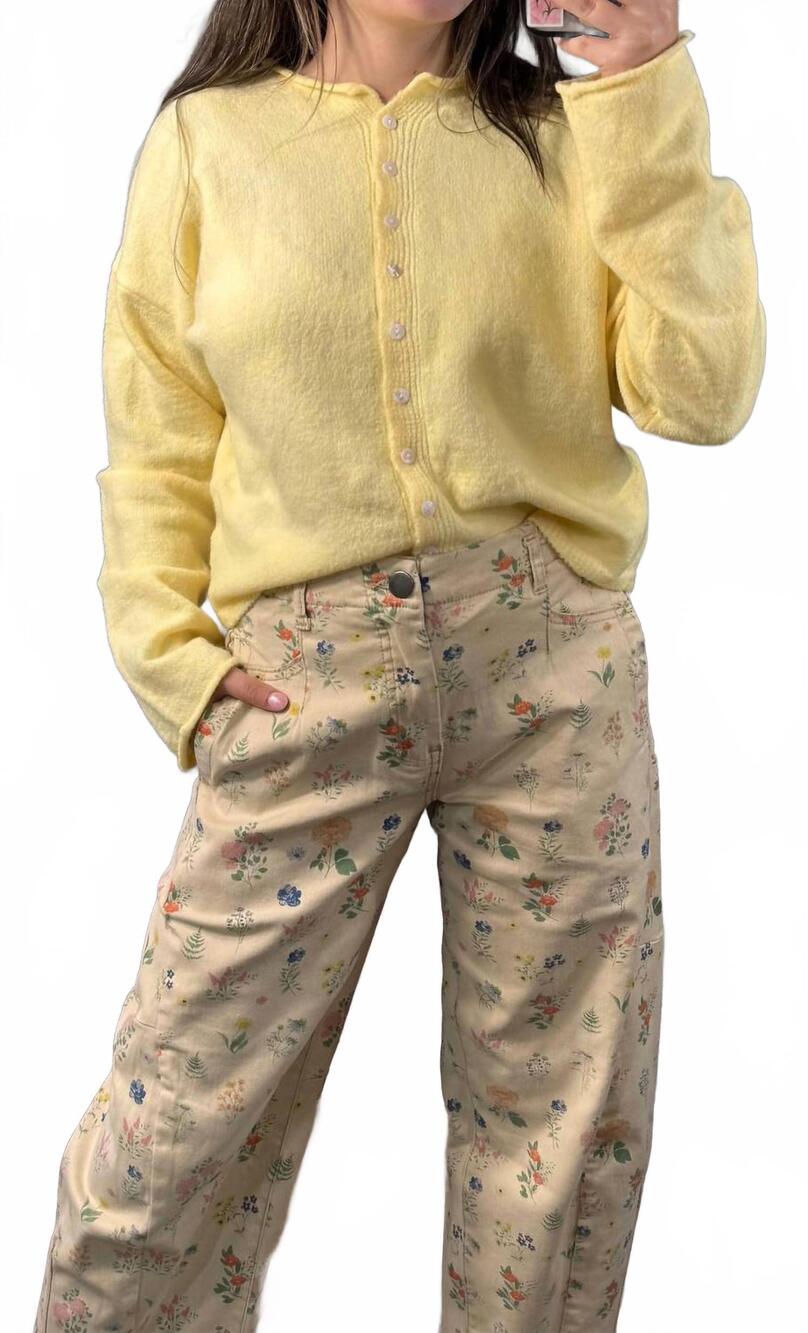 NEW MIMOSA dana lightweight button down cardigan sweater in butter